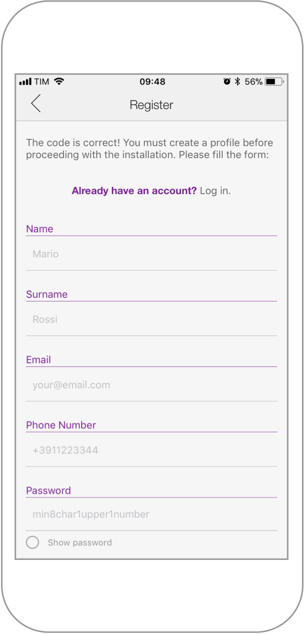 Create account