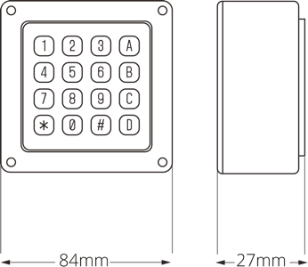Keypad dimensioni